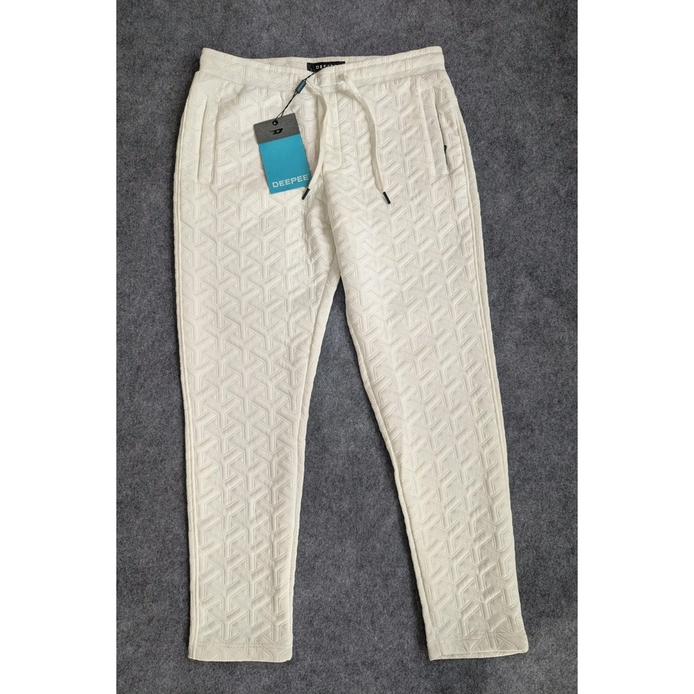 DEEPEE Founder Pants Women's Sz L White Sweatpants Pockets